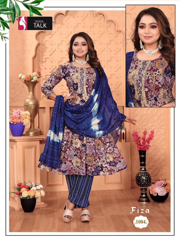 Fashion Talk Fiza Vol 201 Printed Rayon Kurti Bottom With Dupatta